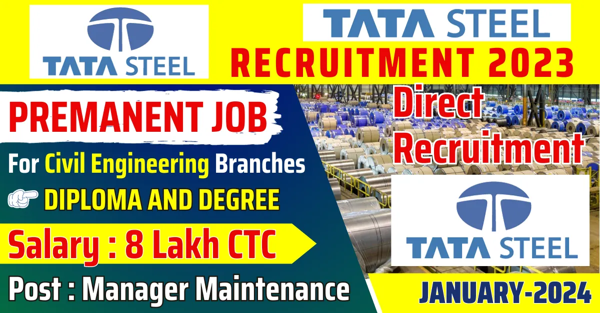 Tata Steel Recruitment 2025 Apply For PDCA Expert & Earn 9 Lakh CTC as