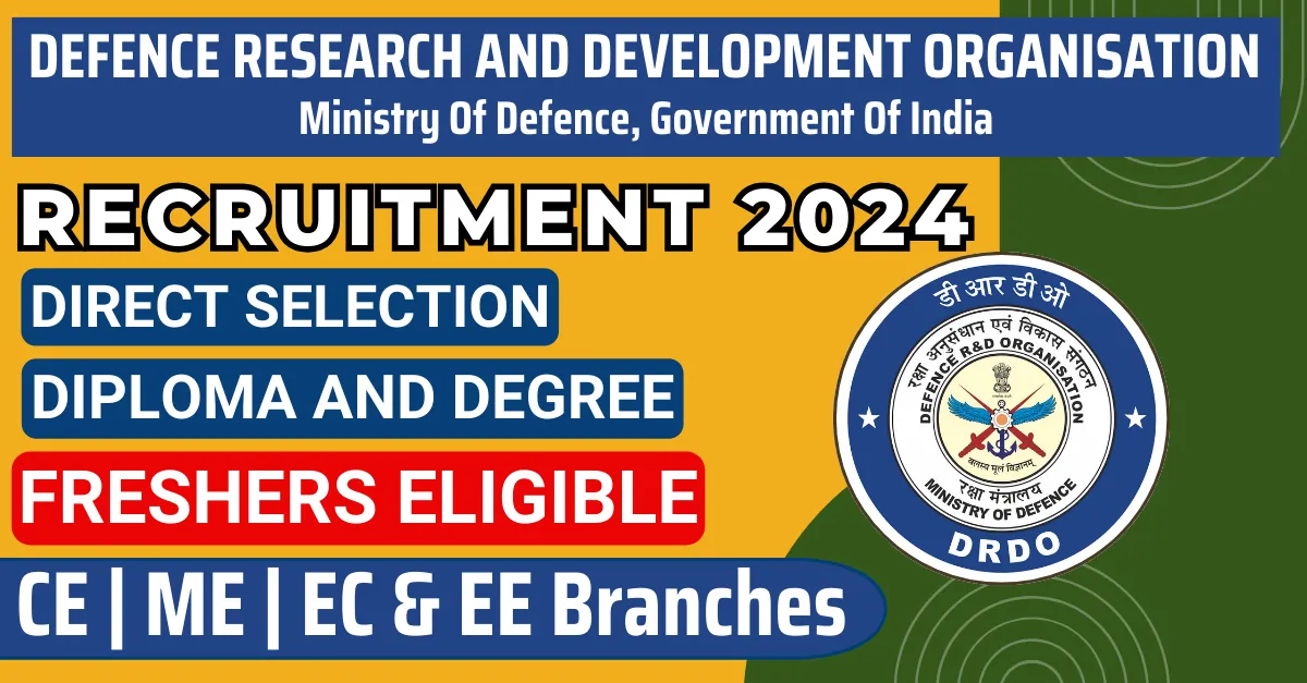 DRDO LRDE Apprenticeship Recruitment 2024 Fresher Diploma Graduate Engineers